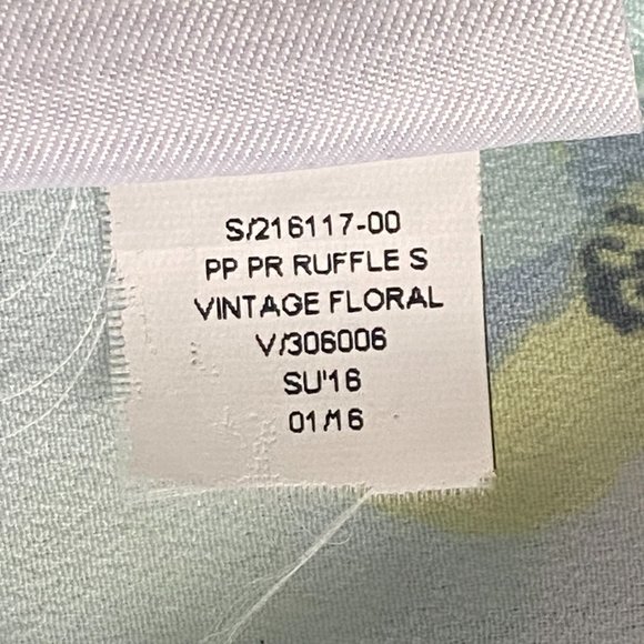 Banana Republic Blouse Women M Petite Floral Flutter Sleeve Green Scoop Neck Top - Picture 8 of 9